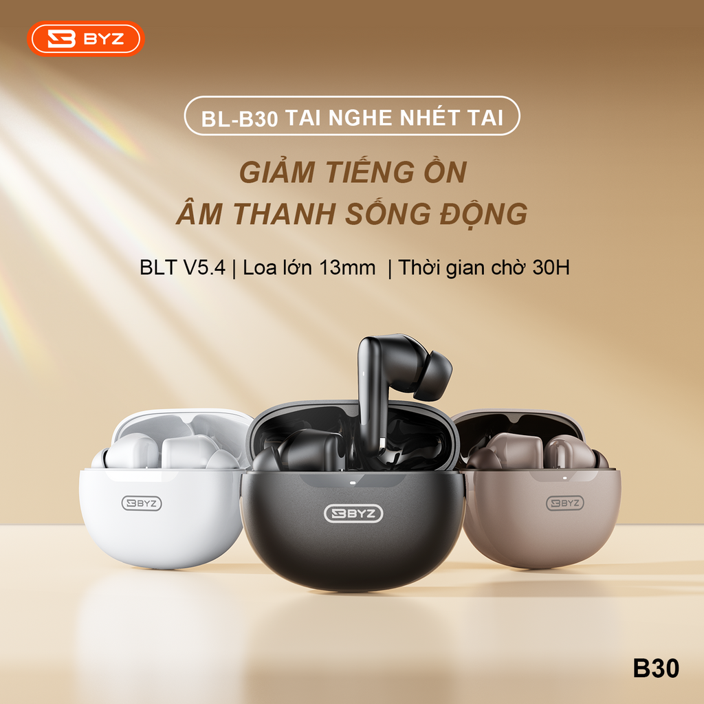 BYZ Tai nghe bluetooth giảm tiếng ồn âm thanh vòm