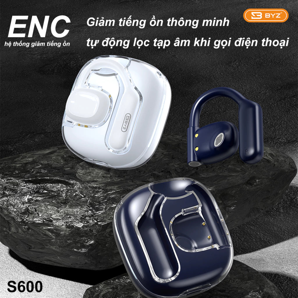 Tai nghe bluetooth không dây không nhét tai BYZ S600 có micro chống Ồn Pin lâu 800mAh