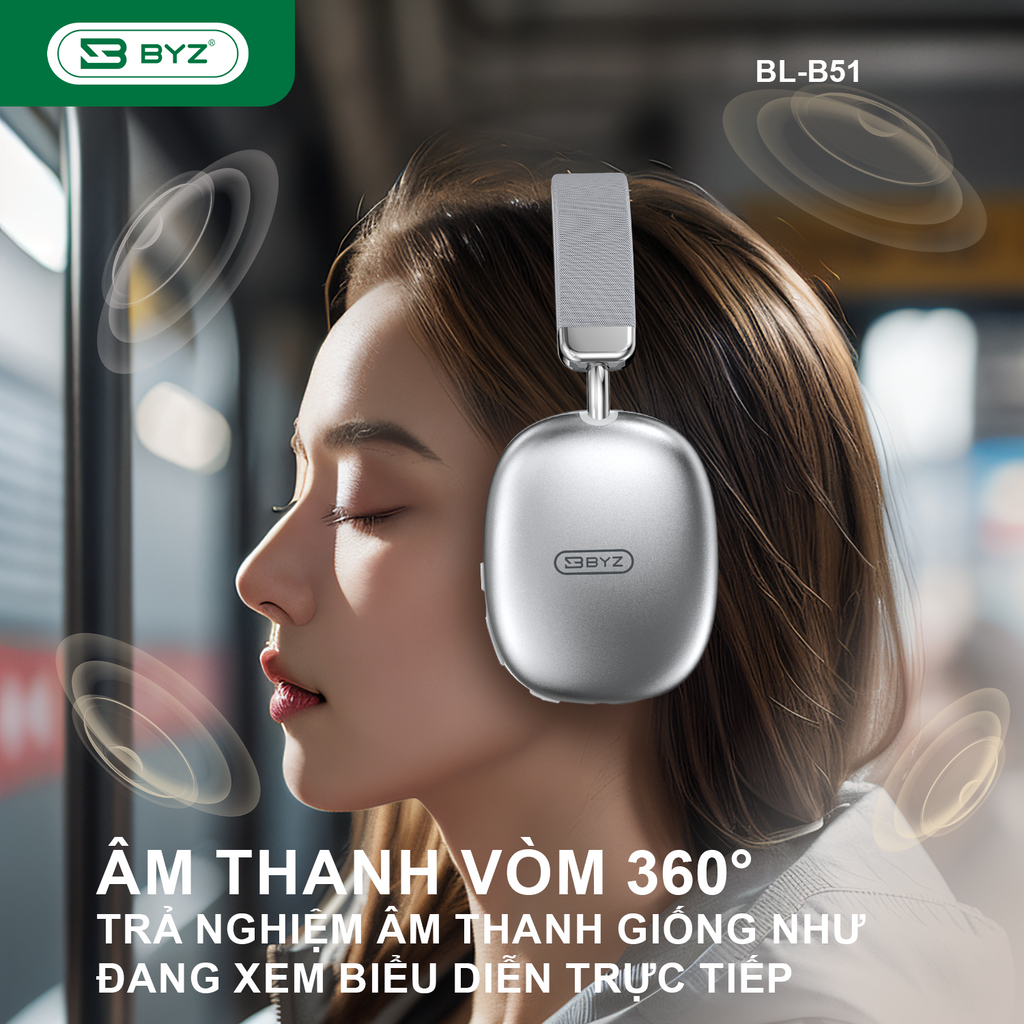 BYZ B51 tai nghe Bluetooth chụp tai có thể sử dụng thẻ nhớ
