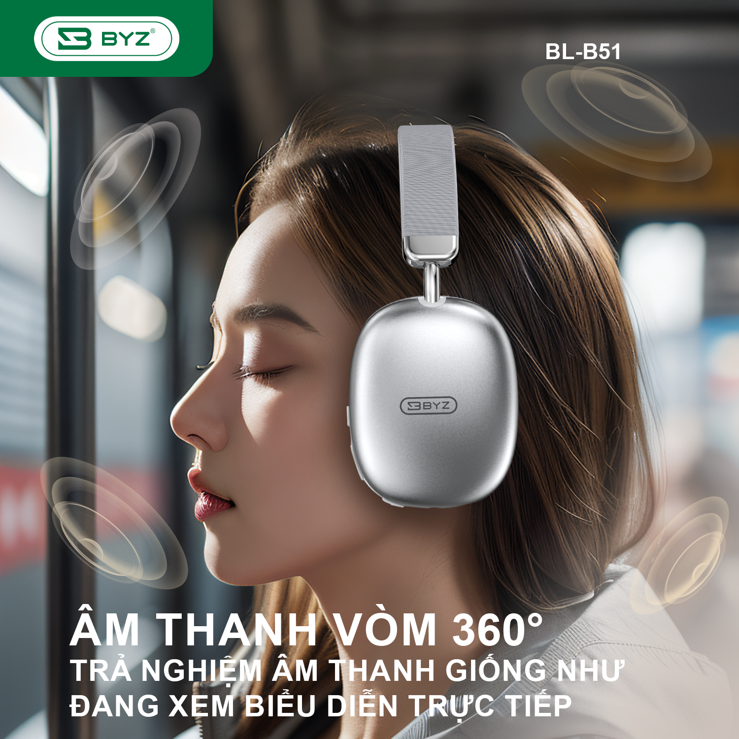 BYZ B51 tai nghe Bluetooth chụp tai có thể sử dụng thẻ nhớ