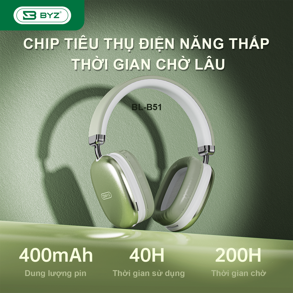 BYZ B51 tai nghe Bluetooth chụp tai có thể sử dụng thẻ nhớ