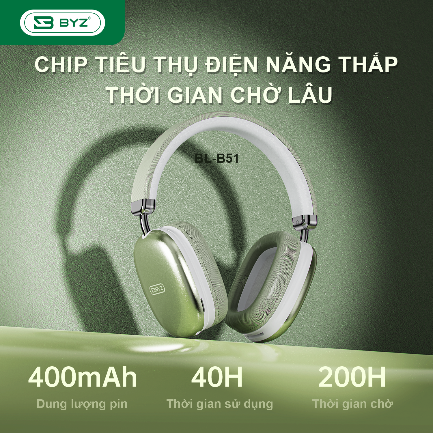 BYZ B51 tai nghe Bluetooth chụp tai có thể sử dụng thẻ nhớ