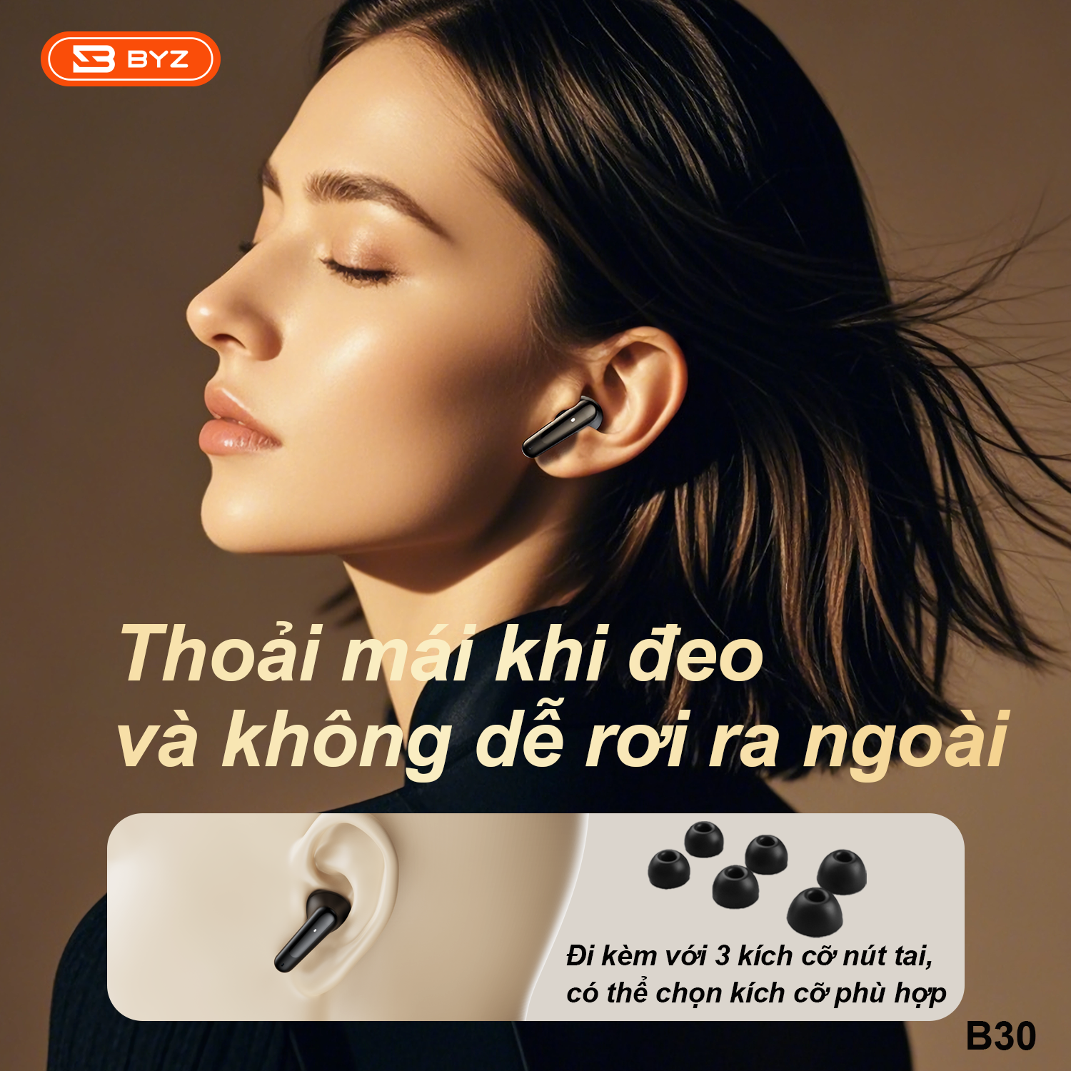 BYZ Tai nghe bluetooth giảm tiếng ồn âm thanh vòm