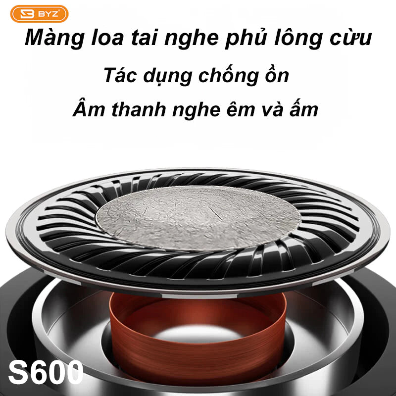 Tai nghe bluetooth không dây không nhét tai BYZ S600 có micro chống Ồn Pin lâu 800mAh