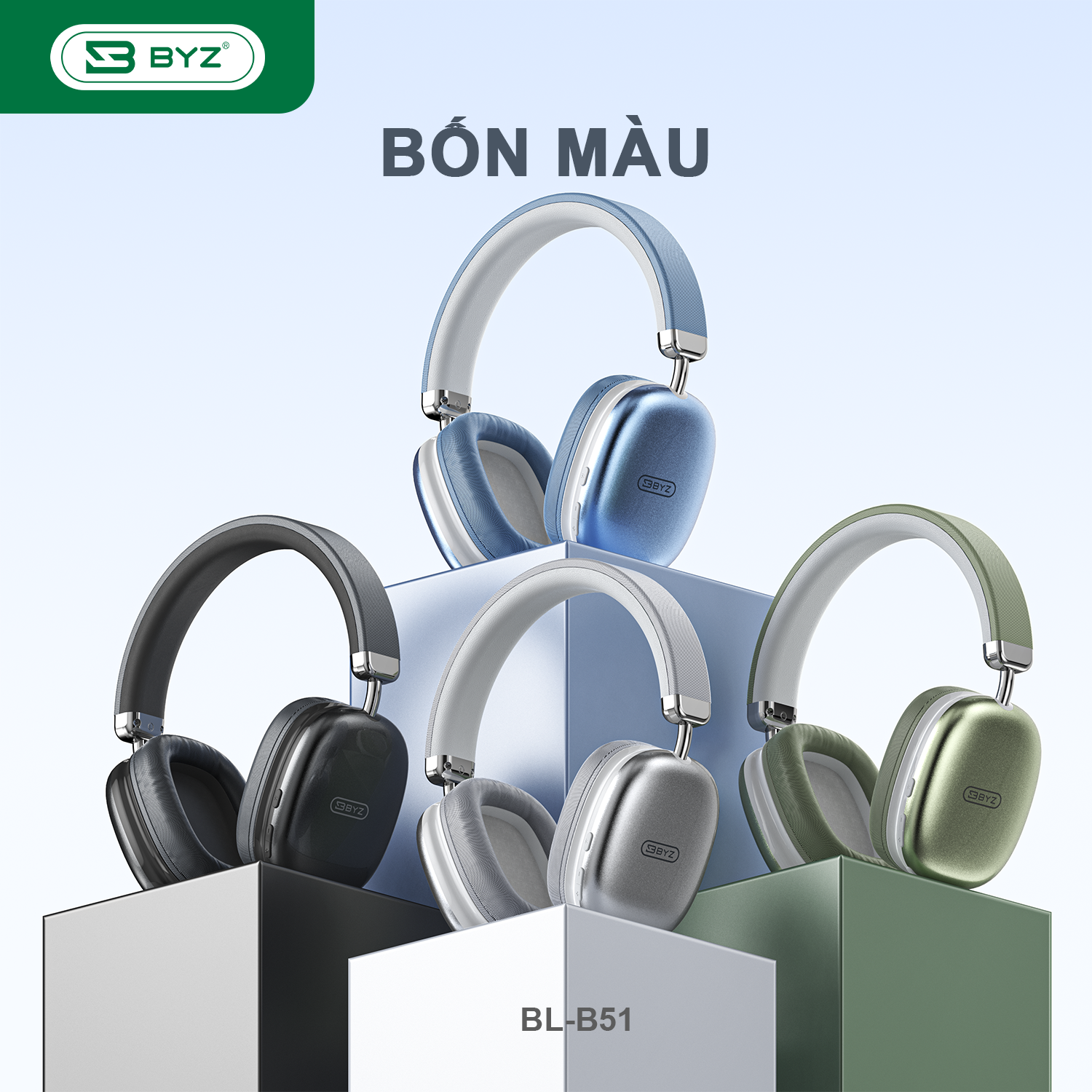 BYZ B51 tai nghe Bluetooth chụp tai có thể sử dụng thẻ nhớ