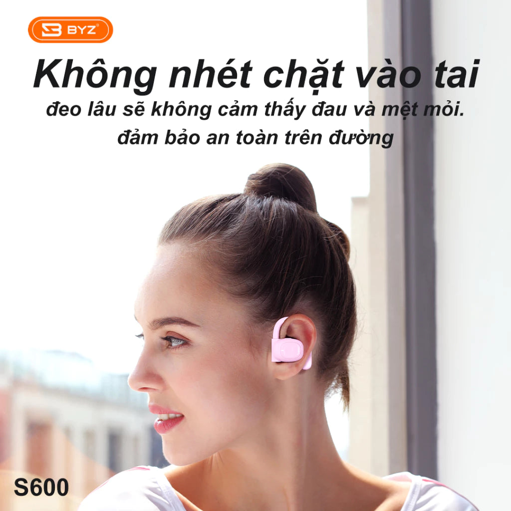 Tai nghe bluetooth không dây không nhét tai BYZ S600 có micro chống Ồn Pin lâu 800mAh