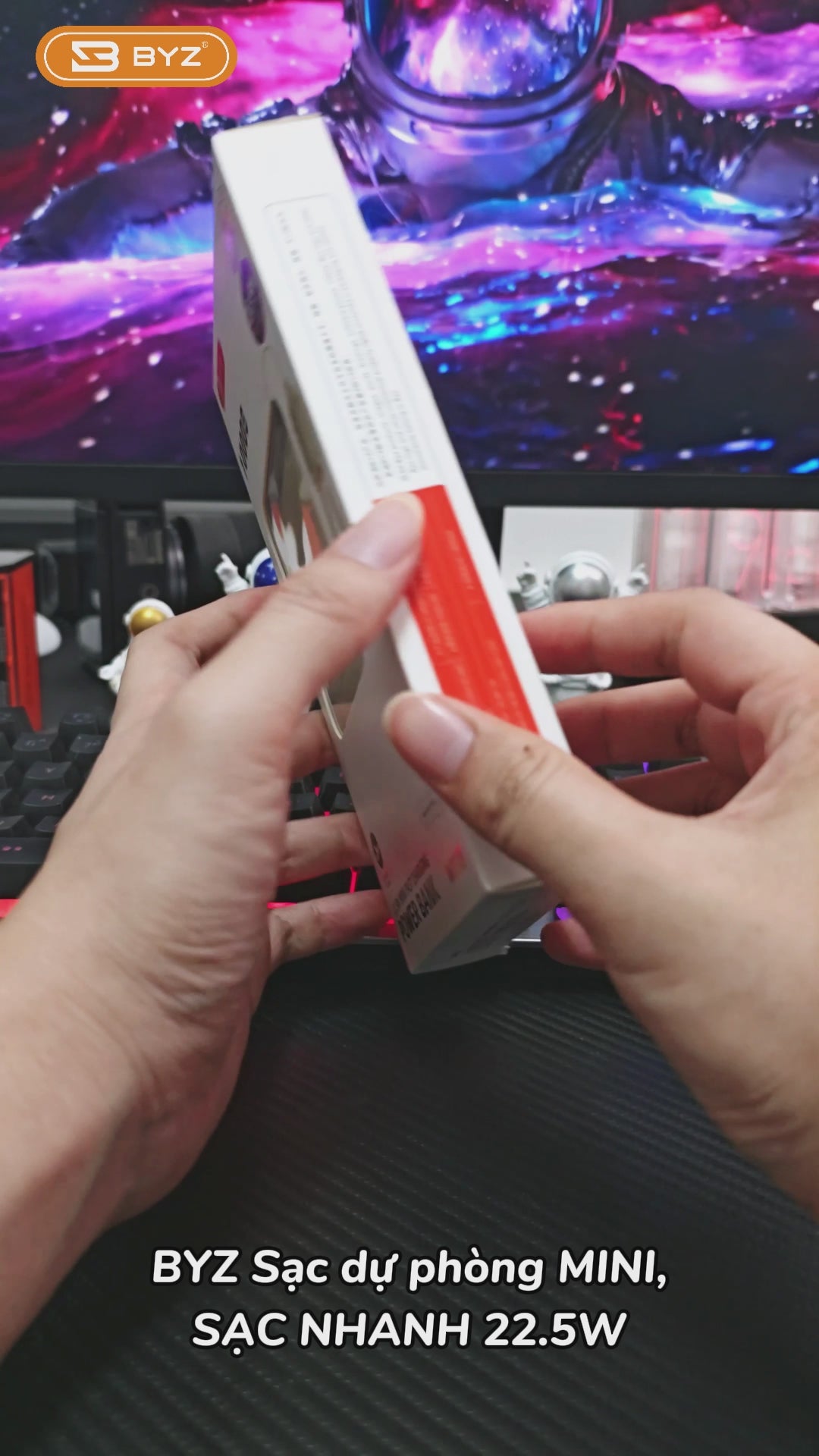 BYZ W118 Pin Sạc Dự Phòng Mini 10000mAh Sạc Siêu Nhanh Tích Hợp Cáp Type C Được Mang Lên Máy Bay