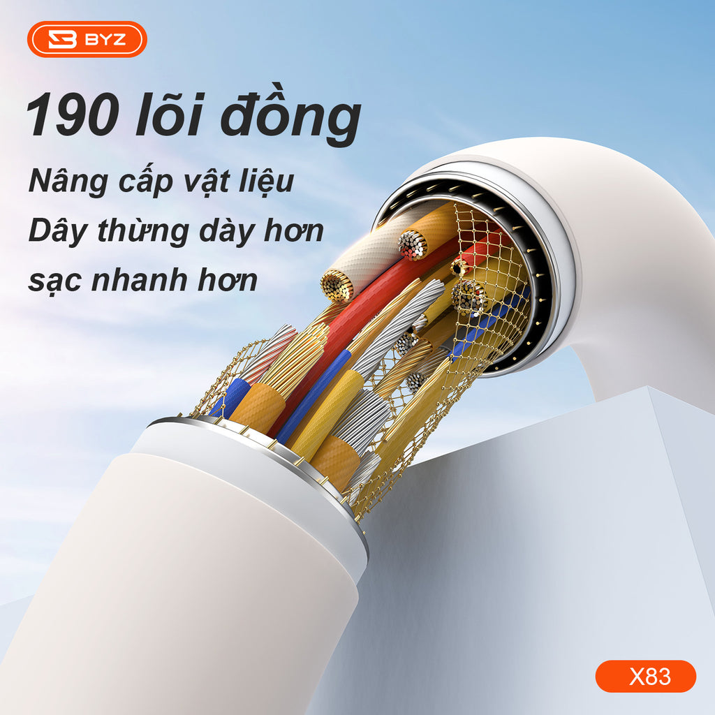 Dây sạc 3 trong 1 BYZ X83 công suất cao 100W