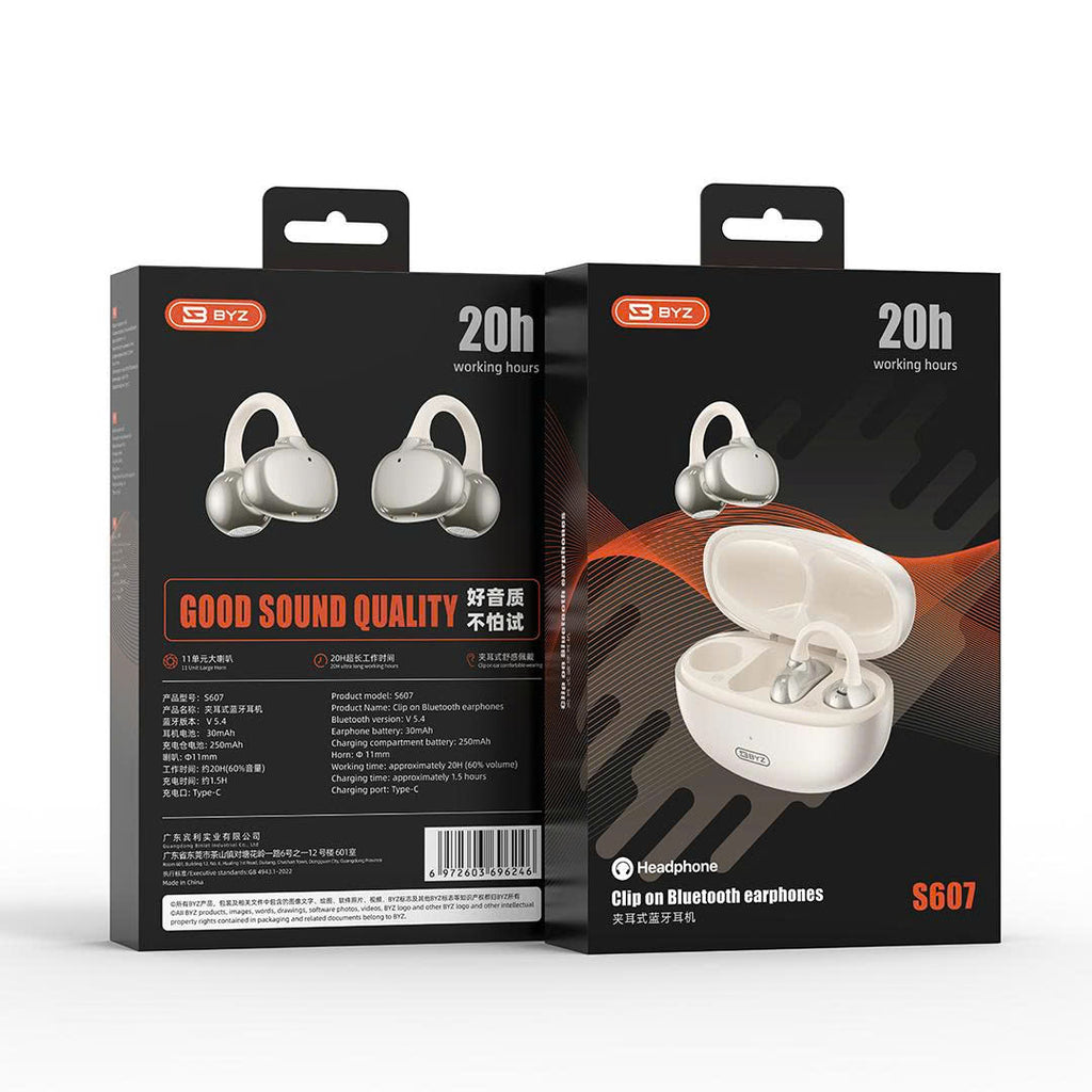 Tai nghe bluetooth không đây BYZ S607 pro tai nghe kẹp tai thể thao pin trâu chính hãng
