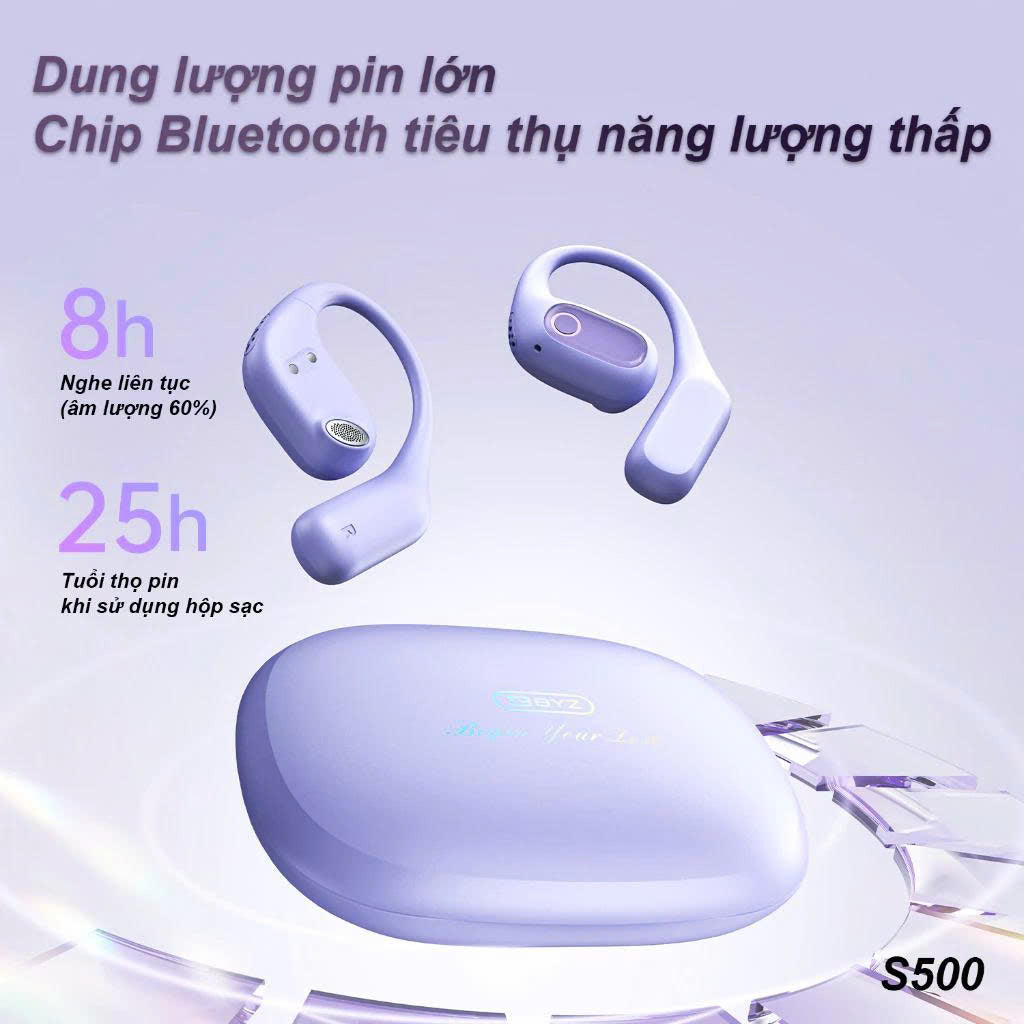 Tai nghe bluetooth không dây không nhét tai BYZ S500 có micro âm thanh vòm